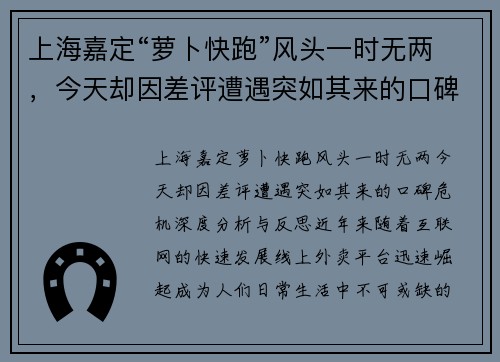 上海嘉定“萝卜快跑”风头一时无两，今天却因差评遭遇突如其来的口碑危机！